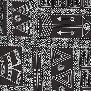Pow Wow Wow - Black Geometric Fat Quarter by RJR