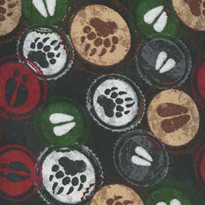 Cabin Welcome Flannel - Black Novelty Fat Quarter by Wilmington Prints