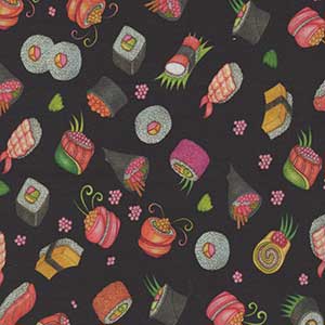 Order Up - Black Novelty Fat Quarter by Quilting Treasures