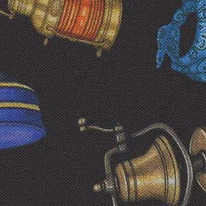 Locomotion - Black Novelty Fat Quarter | Quilting Treasures 28672-J