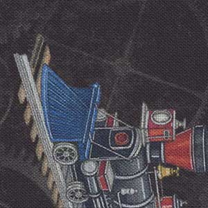 Locomotion - Black Novelty Fat Quarter | Quilting Treasures 28671-J