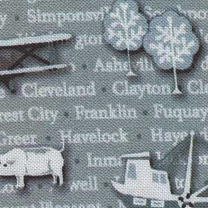 The Carolinas - Gray Novelty Fat Quarter | Benartex 13545-11