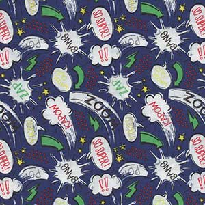 Half Pint Heroes - Blue Novelty Fat Quarter by Camelot Fabrics
