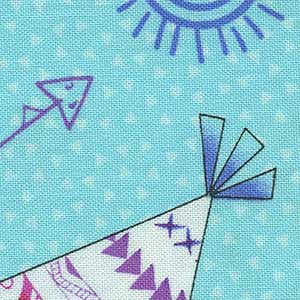 Pow Wow Wow - Blue Novelty Fat Quarter | RJR 3329-2