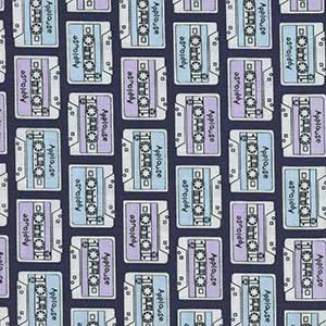 Cassettes - Blue Novelty Fat Quarter by Michael Miller