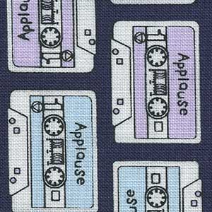 Cassettes - Blue Novelty Fat Quarter | Michael Miller DC8264-TWIL