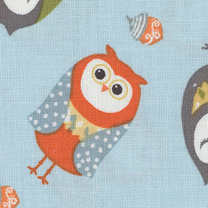 Hello Pumpkin - Owl Family Lite Blue | Benartex 16288-05