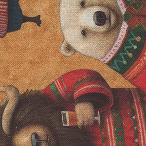 Christmas Party Animals - Brown Christmas Fat Quarter | Quilting Treasures 30402-A