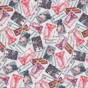 Letters from Afar - White Novelty Fat Quarter by Michael Miller