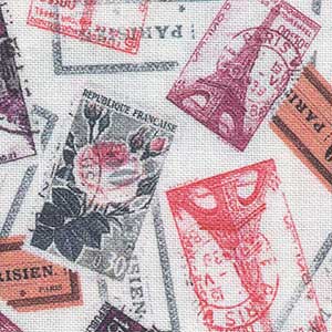 Letters from Afar - White Novelty Fat Quarter | Michael Miller CX9220-RED