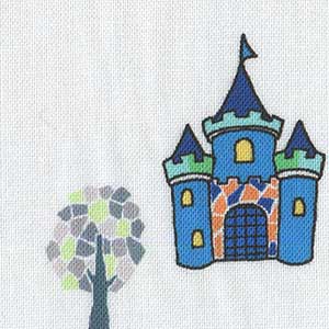 Castle View - White Novelty Fat Quarter | Michael Miller CX8848-BLUE