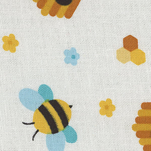 Beehive Party - White Novelty | David Textiles DX-4108-WHITE