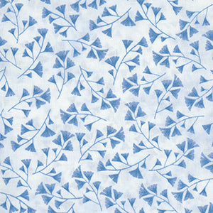 Blissful Blues - White Floral Fat Quarter by Wilmington Prints