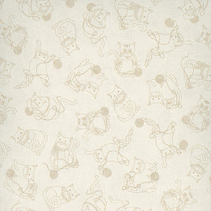 Knit 1 Purr 2 - Cream Novelty Fat Quarter by Studio E
