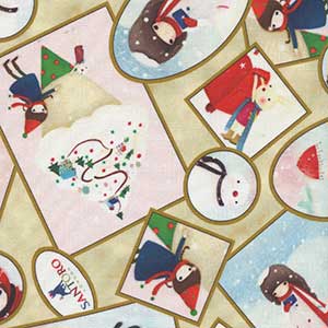 Warm Wishes - Gold Christmas Fat Quarter by Quilting Treasures