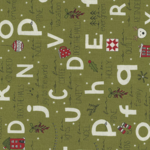 On Dasher - Green Novelty Fat Quarter by Moda