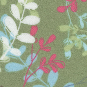 Snowy Weather Flannel - Green Floral | Free Spirit FNSP013-GREEN