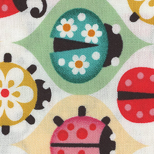 Ladybug Diamonds - Multicolor Novelty | David Textiles DT-5336-GREEN/YELLOW