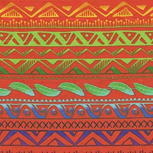 Pow Wow Wow - Orange Geometric Fat Quarter by RJR