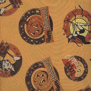 Retro Halloween - Orange Halloween Fat Quarter by Clothworks