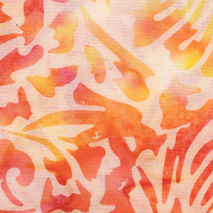 Bali Batik Feathers - Orange Floral Fat Quarter | Hoffman California V2511-192