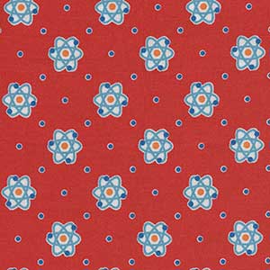 Rollicking Robots - Red Floral Fat Quarter by Patrick Lose Fabrics