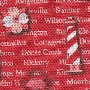 The Carolinas - Red Novelty Fat Quarter | Benartex 13545-10