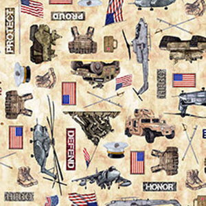 Patriot - Tan Patriotic Fat Quarter by Quilting Treasures