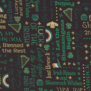 St. Patty's Cheer - Black St. Patrick's by Quilting Treasures