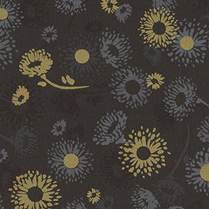 Shiny Objects Good as Gold - Black Floral by RJR