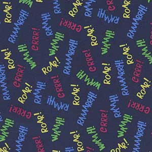 Roarsome - Blue Novelty Fat Quarter by Michael Miller