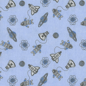 Comfy Prints Flannel - Blue Novelty by AE Nathan