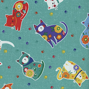 Fe-Line Frisky - Blue Novelty by Wilmington Prints