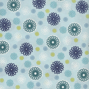 Blossom Hollow - Doodles Aqua by Benartex