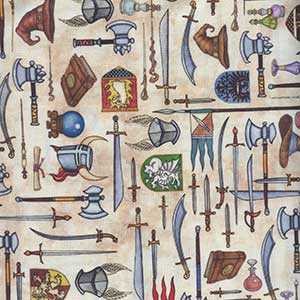 Dragon Quest - Cream Novelty by Quilting Treasures