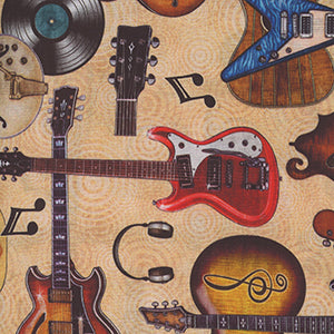 Rock N Roll Fantasy - Cream Novelty by Quilting Treasures