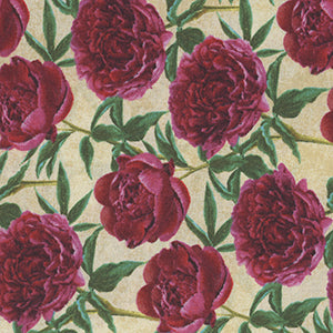 Crimson Blooms - Cream Floral by Wilmington Prints