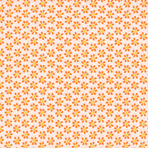 Chalk Garden - White/Orange by Benartex