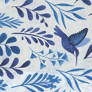 Blissful Blues - White Floral by Wilmington Prints