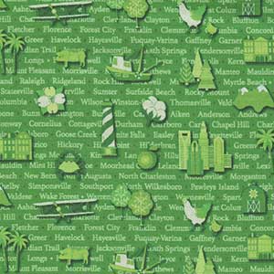 The Carolinas - Green Novelty by Benartex
