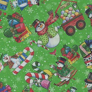 Snowman Follies - Green Christmas by Quilting Treasures