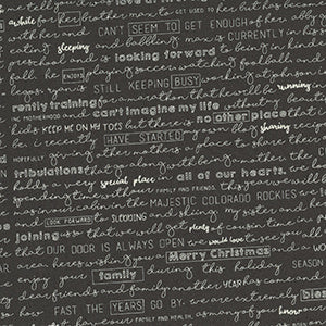 The Christmas Card - Black Novelty by Moda