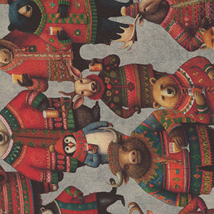 Christmas Party Animals - Black Christmas Fat Quarter by Quilting Treasures