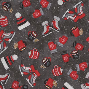 Pinecone Ridge Lodge - Black Christmas Fat Quarter by Henry Glass