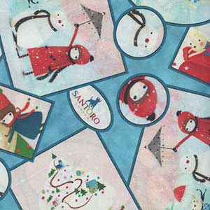 Warm Wishes - Blue Christmas Fat Quarter by Quilting Treasures