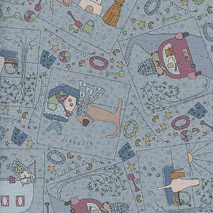 Summer Holiday - Blue Novelty Fat Quarter by RJR