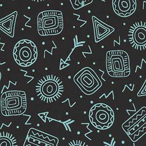 Pow Wow Wow - Blue Geometric Fat Quarter by RJR