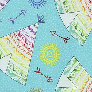 Pow Wow Wow - Blue Novelty Fat Quarter by RJR