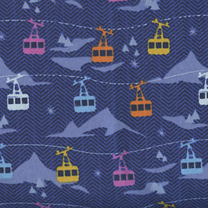 Gone Skiing - Blue Novelty Fat Quarter by Camelot Fabrics