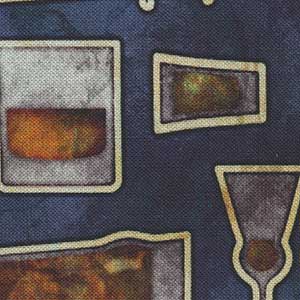 Cocktail Hour - Blue Novelty | Quilting Treasures 28716-N